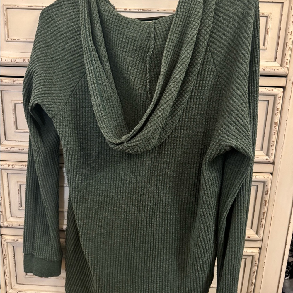 Z Supply Green Lace-Up Hoodie - Picture 2 of 2